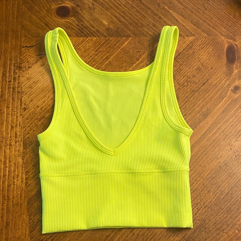 lululemon athletica Neon Yellow Crop Top